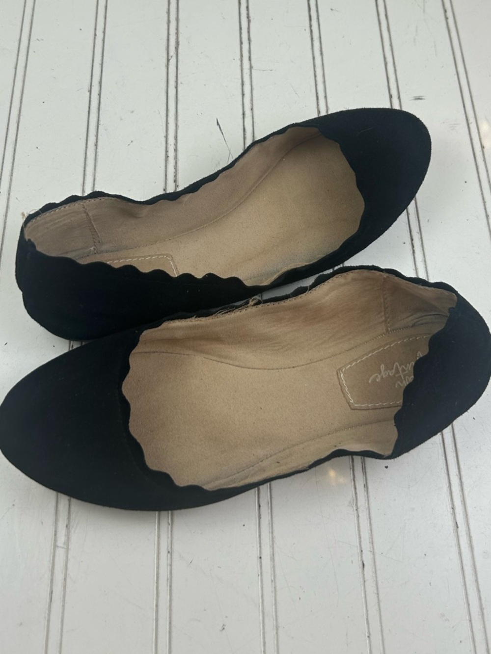 Crown Vintage Classic Black Suede Work Office Flats Women’s Size 8.5 - Picture 8 of 9